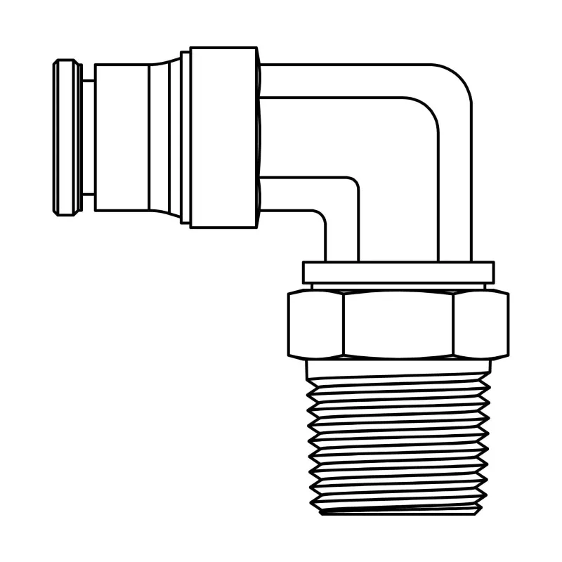 279PP-02-04 Tube to Pipe Swivel Elbow 90, Brass