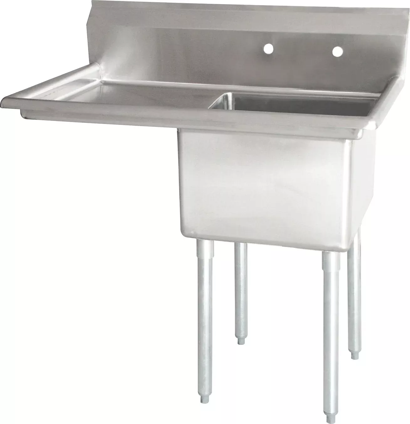 Omcan - Left Drain Board 24” x 24” x 14” Pot Sink with Corner Drain - 25253